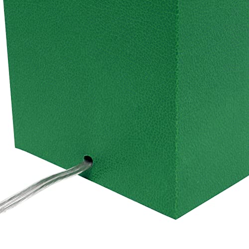 Elegant Designs Lt1025-Grn Modern Genuine Leather Table Lamp With White Fabric Shade, Green #TOP6