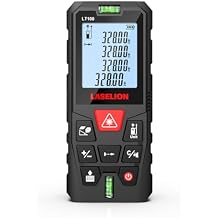 LT100 Laser Measure, 328ft/100m Laser Measurement Tool, with 2 Bubble Levels, Measuring Tool 4 Units ConversionLCD Backlit Display, IP54 Waterproof, Pythagorean Mode for Distance, Area, Volume