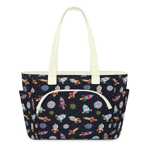Sac à main matelassé Space Rocket fourre-tout léger femme zippé grand format