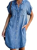 ❤️Anlass: Frühling Kurz Blusekleid, Sommer Freizeitkleid, Herbst Jeansrock,Winter Streetwear,Sie koennen Alltag tragen. Dieses Kleid ist in Richtung College-Stil Style orientiert. Es ist entspannter und Sie fühlen sich wohl. Es gibt auch viele Gelegenheiten.Geeignet für Strand, Cocktail, Partei, Verein, Rockabilly, Homecoming, Abschlussball oder einfach nur Zeitskleidung.