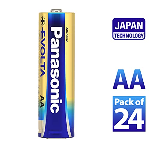Image of Panasonic Evolta AA Alkaline 1.5V Battery, 20 Times Longer Lasting Than Standard zinc Carbon Batteries,Anti-Leak Seal,Protects Power for up to 10 Years-Pack of 24