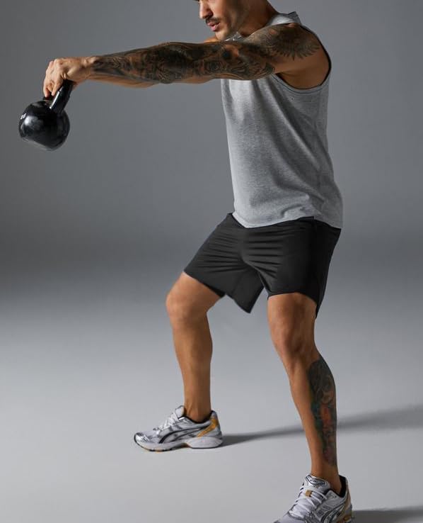 COOFANDY Men's 2 in 1 Running Shorts 2 Pack Athletic Shorts Quick Dry Gym Training Workout Shorts with Pockets - Image 4