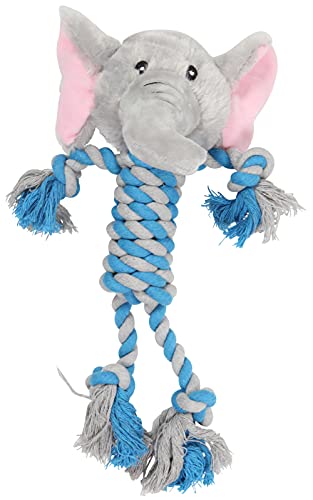 FEIX80 Plush Dog Chew Toy , Durable Squeaky Dog Toys , Cute Rope Animal Dog Toy with Rope Body and Stuffed Head for Puppy,Small and Medium Breed Reducing Boredom