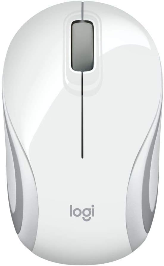 Logitech M187 Ultra Portable Wireless Mouse, 2.4 GHz with USB Receiver, 1000 DPI Optical Tracking, 3-Buttons, PC/Mac/Laptop - White
