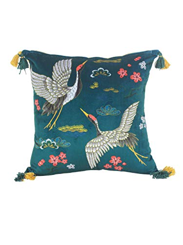 Image of eyda Digital Printed Cushion Covers With Zipper (Pack Of 2) 18X18 Inches,Velvet Reversible Pillow Covers,Decorative Throw 200 TC Cushion Covers,Square Cushion Cover,Green