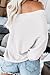 ReachMe Womens Oversized Off The Shoulder Tops Long Sleeve Waffle Knit Shirt Drop Shoulder Sweater Top(White,M)