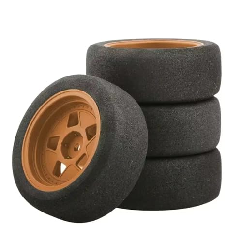 RC�^�C���p�[�c For Tamiya For TT01 TT01E For TT02 For TT02B XV01 TA06 PTG-2 1/10 4Pcs �S���^�C�� �z�C�[�� �^�C�� RC�J�[ �A�b�v�O���[�h�p�[�c �A�N�Z�T���[ �����p(Brown)