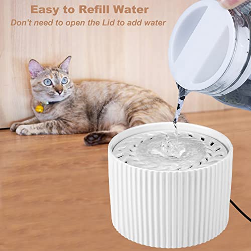 Kopmath Ceramic Cat Water Fountain, Automatic Pet Drinking Fountain, Easy To Refill And Clean, Dishwasher Safe, 1.2L / 41 Oz Ultra-Quiet Water Dispenser For Cat Small Dog, Way Better Than Plastic #TOP7