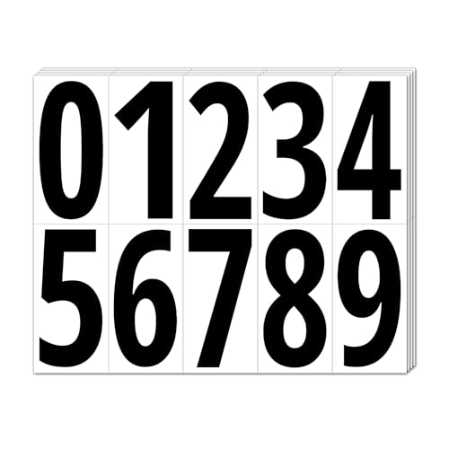 200 Pièces, 100mm - Chiffres Adhesifs, Numero Autocollant Exterieur Vinyle Imperméable - Sticker Chiffres Noirs