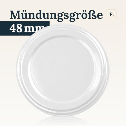 Foto von Flaschenbauer - 20 Stück Twist-Off Deckel TO 48 Weiß - Ersatzdeckel für Einmachgläser, Marmeladengläser & Vorratsgläser - Schraubdeckel zum Einkochen, Konservieren & Aufbewahren - Made in Germany