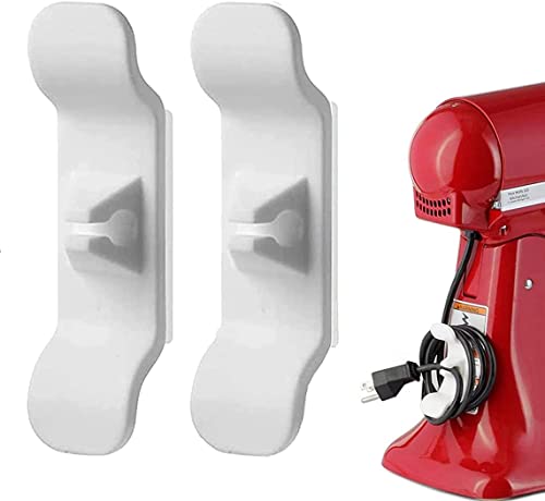 WXYC Organisateurs de Cordon pour Appareils de Cuisine, Support de Cordon Rangé pour Enrouleur de Cordon pour Petits Appareils MéNagers, MéLangeur, MéLangeur, CafetièRe,Blanc,2 Packs Cover