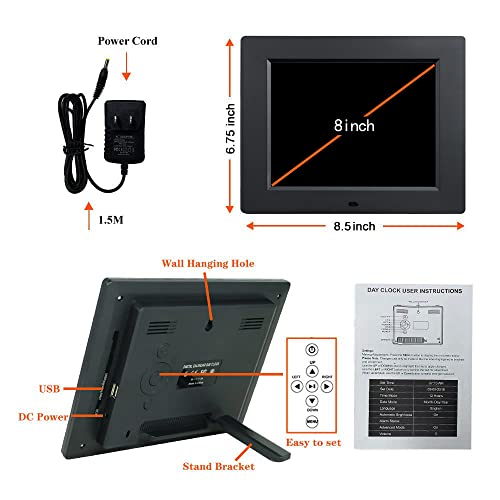 Levick 2022 Newest Digital Day Clock For Senior, Extra Large Date Time Dementia With 12 Alarms, Calendar, Am Pm, Auto-Brightness Vision Impaired, Memory Loss, Elderly, Alzheimer (8Inch Black) #TOP2