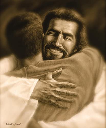 David Bowman Home Wall Art Print Jesus Christ Welcome Home Hug Religious Spiritual Christian Fine Art 8x10 print