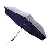 Totes Auto Open Auto Close Umbrella w/ Grey Handle (Navy)