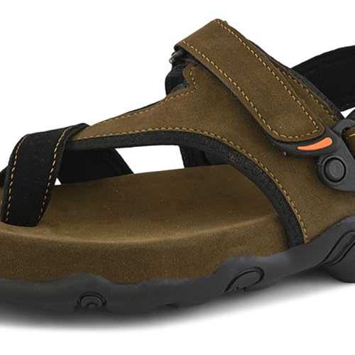 Image of Centrino Men's Sandals | Stylish Strap Sandal with Grip Insole | Adjustable Velcro Strap | Cushioned Footbed | Rubber Sole| Comfortable Casual Footwear for Office, Travel & Walking (9584)