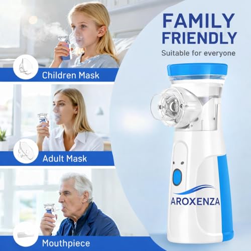Image of Portable Mesh Nebulizer Machine for Adults & Kids | Silent Handheld Inhalation Device with Fine Mist Technology | USB Rechargeable Nebulizer for Home & Travel