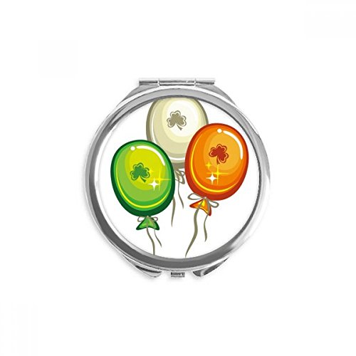 Miroir de maquillage trèfle compact et rond pour retouches rapides de poche