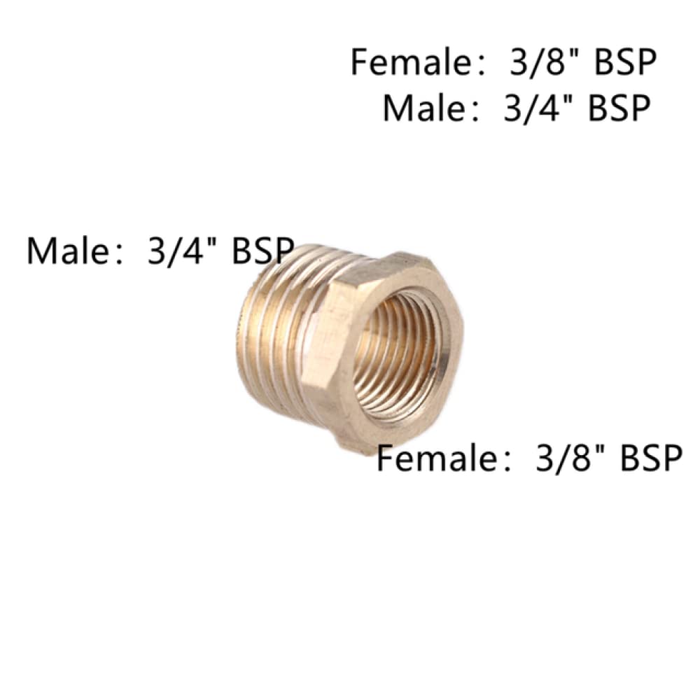 Messing 1/8 1/4 3/8 Vrouw Naar Man Schroefdraad Hex Bus Reducer Koperen Pijp Water Gas Adapter Koppeling Connector (Color : 1l4F to 1l8M, Size : (1 PCS