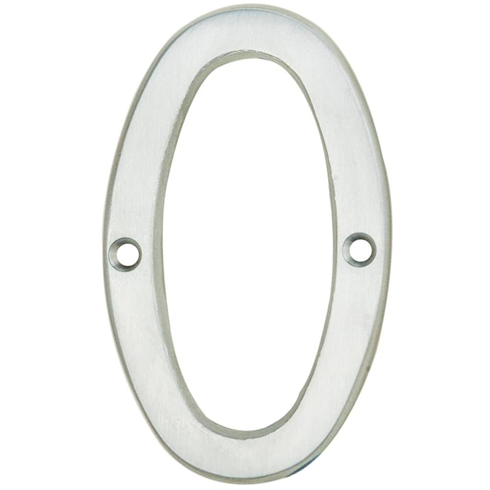 Loops Satin Chrome Door Number 0 - 75Mm Height 4Mm Depth House Numeral Plaque