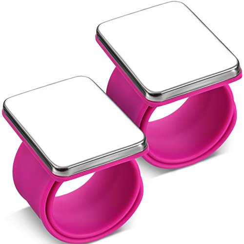 WILLBOND Magnetic Pin Holder Pincushion Wristband, Sewing,Rose Red