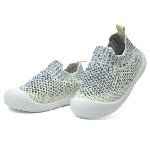 TootyTots Baby Sockenschuhe Lauflernschuhe Krabbelschuhe für Mädchen und Jungen im Alter von 6-36 Monaten mit weich gestricktem Material und Rutschfester Gummisohle