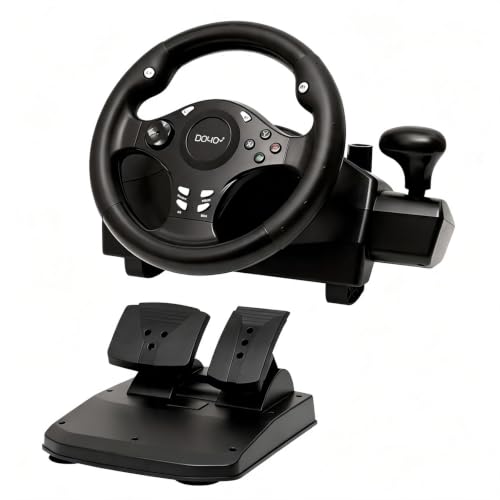 DOYO Racing Wheel,270&deg; Steering Wheel with Pedals & Shifter, Vibration, for PC, PS4 & Xbox