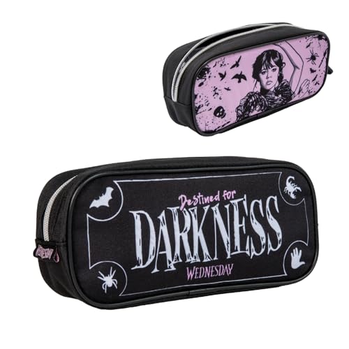 Blue Sky Studios Wednesday - Estuche para lápices de Wednesday Addams Gifts Merchandising Merch pequeña bolsa de viaje para llevar artículos de papelería, bolígrafos, suministros escolares,