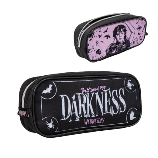 Blue Sky Studios Wednesday - Estuche para lápices de Wednesday Addams Gifts Merchandising Merch pequeña bolsa de viaje para llevar artículos de papelería, bolígrafos, suministros escolares,