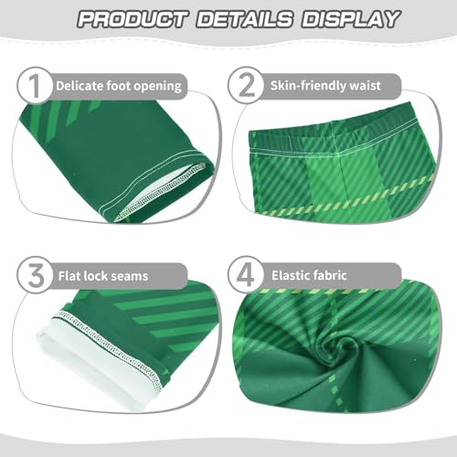 Green Twill Weave Plaid Teen Girls Shorts Cotton Cartwheel Shorts Rash Guard for Vacation2