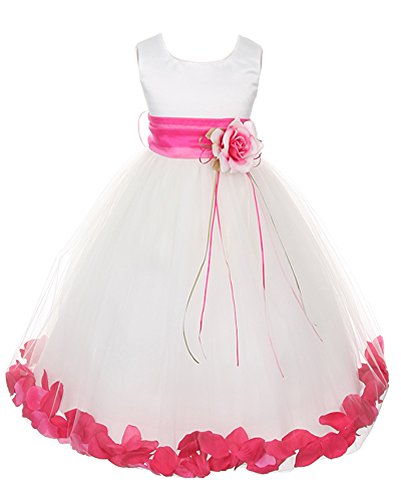 iGirlDress Satin Bodice Communion Flower Girl Pageant Petal Dress Infant to size14