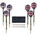 Dart Board Cabinet Set with 18-inch Dartboard, 6 Steel-Tip Darts, and Chalkboard Scoring for Game Rooms, Man Caves, and Home Bars by Trademark Poker