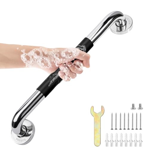 sunzone Dusch-Haltegriff, 40,6 cm Edelstahl, Badezimmer-Duschgriff, Haltegriff für Badezimmer, Sicherheitshandlauf-Unterstützung, Unterstützung für ältere Menschen, Behinderte, Verletzungen, Senioren