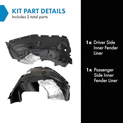 Image of TRQ Inner Fender Liner Set Compatible with 2018-2022 Jeep Wrangler CH1248199 CH1249199