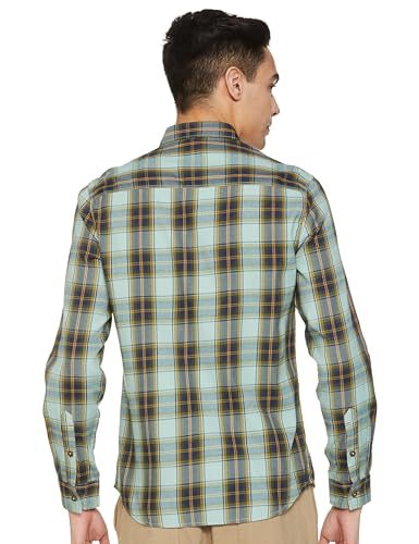 Image of The Indian Garage Co Men Regular Fit Checkered Full Sleeves Cutaway Collar Casual Shirt