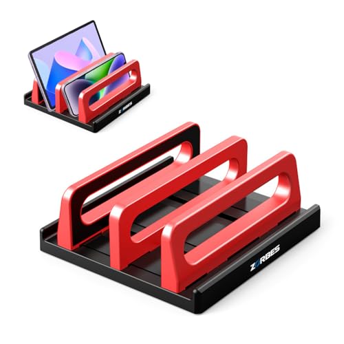 Image of ZORBES Adjustable Size Vertical Laptop Stand Slot for Desk Foldable,Ventilated Riser for Gaming,DJ & Office Use Safe & Practical Support Apple Other Laptops