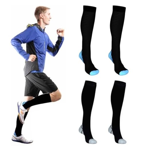 BCBF 2 Pares Calcetines,Medias De Compresión Para Hombres Y Mujeres, Calcetines Compresión,Medias Compresion Hombre,Para Deporte, Correr, Senderismo,Volar, Varicosas, Embarazo Y Médicos(Tamaño40-46)