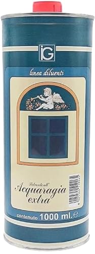 Acquaragia Inodore Extra | Solvente Inodore di Alta Qualità | Formato 1L / 5L | Per Vernici, Smalti, Pennelli | Evaporazione Lenta, Uso Interno (1 Litro)