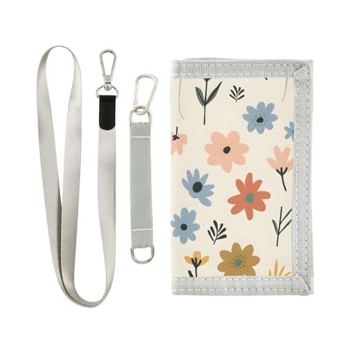 ALAZA Kids Wallets for Boys Girls Toddler Trifold Wallet Children Small Small Botanicals Floral with Zipper Coin Pocket