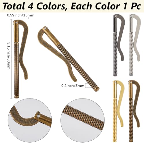 SUNNYCLUE 4Pcs Wallet Metal Clip 80MM Spring Clamps Alloy Cash Credit Card Holder Tool Spring Money Holder Metal Money Clip Insert Bar Replacement for Bifold Leather Wallet Purse Men Women Supplies2