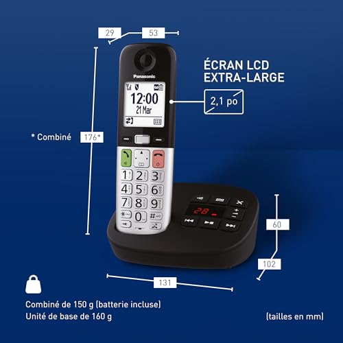 Téléphone Numérique Sans Fil Panasonic KX-TGU430EXB – Avec Répondeur, Écran LCD - vue 7