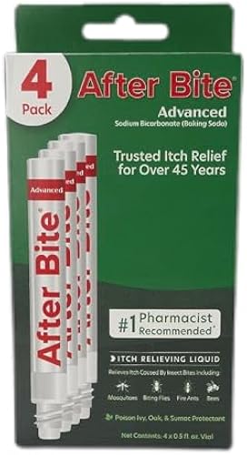 After Bite Advanced Formula - Itch Relief with Sodium Bicarbonate - Ideal for Mosquito & Fire Ant Bites, Bees & More - Portable Pen Applicator - 0.5 oz (4 Pack)