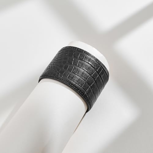 Wide Leather Cuff Bracelet for Women Men Adjustable Snakeskin Leather Wrap Cuff Bracelet Chunky Trendy Boho Jewelry for Women3