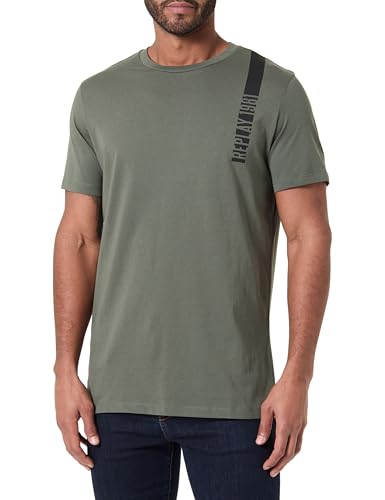Replay Herren T-Shirt Kurzarm mit Branding, Military 238 (Grün), S – Ansicht 1