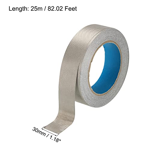 Image of MECCANIXITY Faraday Cloth Tape 1.18 inch W x 82 Feet Single Sided Conductive Cloth Fabric Adhesive Tape Roll for Laptop Cable EMI Shielding