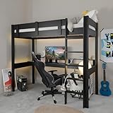 Noa and Nani Vortex Gaming Station High Sleeper Kids Cabin Bed with Desk in Black