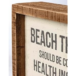 Primitives by Kathy Inset Box Sign - Beach Therapy Should Be Covered Primitives by Kathy Inset Box Sign Beach Therapy Should Be Covered