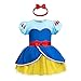Snow White Baby Girls Costume for Infant Romper Onesie Babysuit Birthday Christmas Halloween with Headband 12-18Months(K28-95)