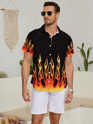 Hawaiian Shirts for Men Button Down Tropical Summer Beach Shirt2