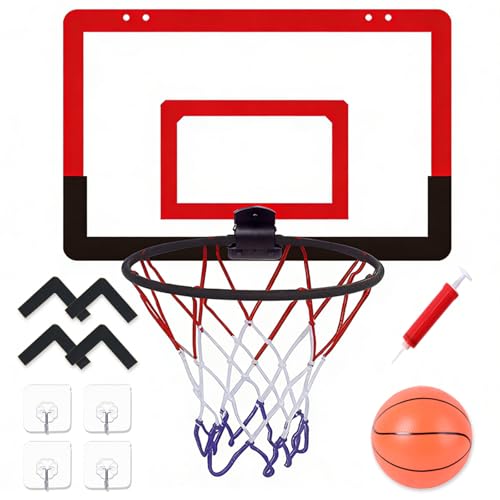 DYNAVERT バスケットゴール 壁掛け式 室内 屋外 兼用 子供用 バスケ ゴール バスケ用品 ボール1個付き 空気入れセット シュート練習 折り畳み式 収納便利