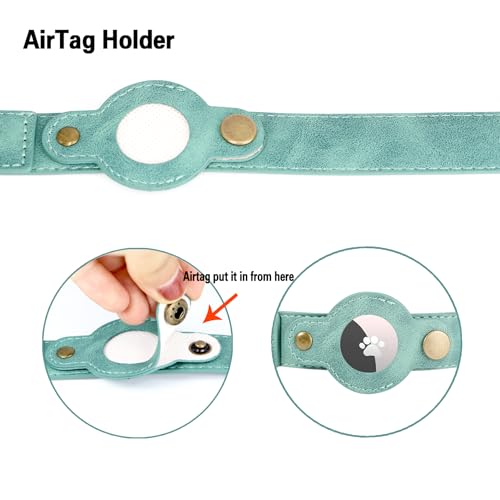 Collier AirTag petit chien suivi GPS connecté en cuir - 7